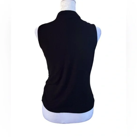 Christian Siriano Black Sleeveless Mock Neck Top - Picture 2 of 3
